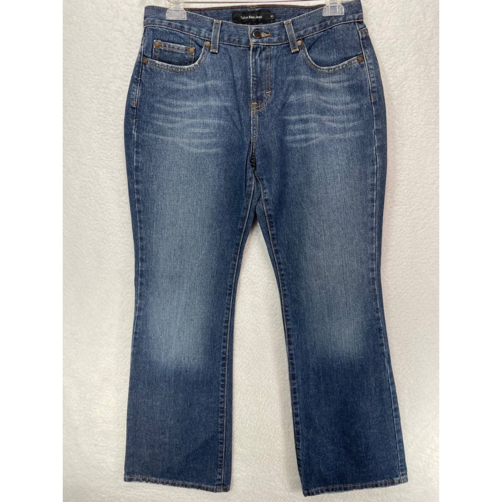 Calvin Klein Women's size‎ 10 Flare High Rise Blue Jeans